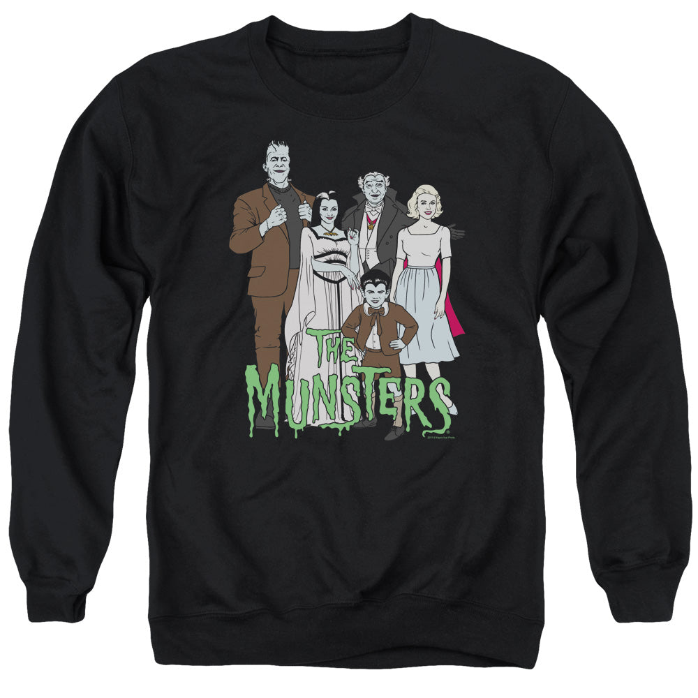 The Munsters - The Family - Adult Crewneck Sweatshirt - Black