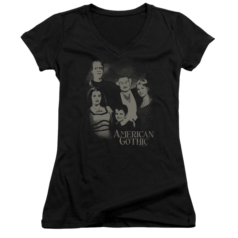 The Munsters - American Gothic - Junior V-neck - Black
