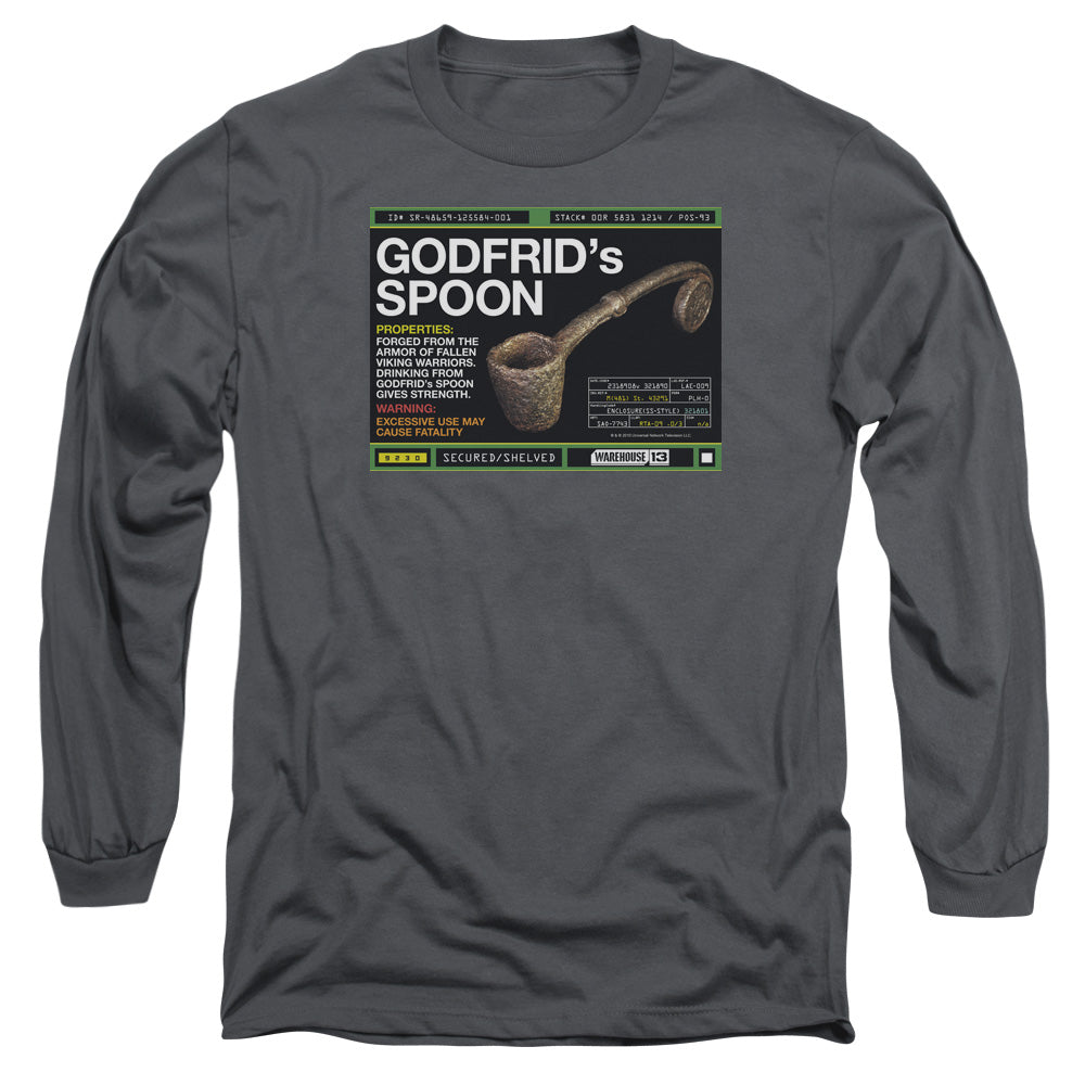 Warehouse 13 - Godfrid Spoon - Long Sleeve Adult 18/1 - Charcoal T-shirt