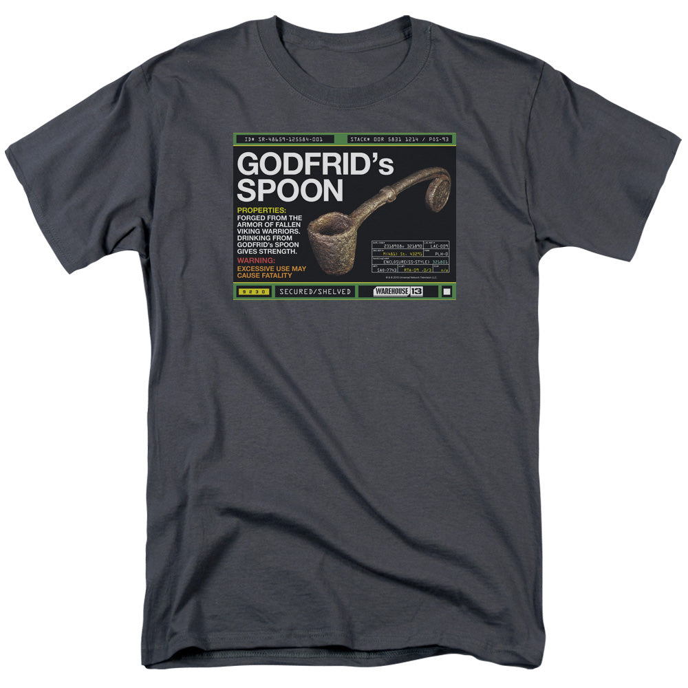 Warehouse 13 - Godfrid Spoon - Short Sleeve Adult 18/1 - Charcoal T-shirt