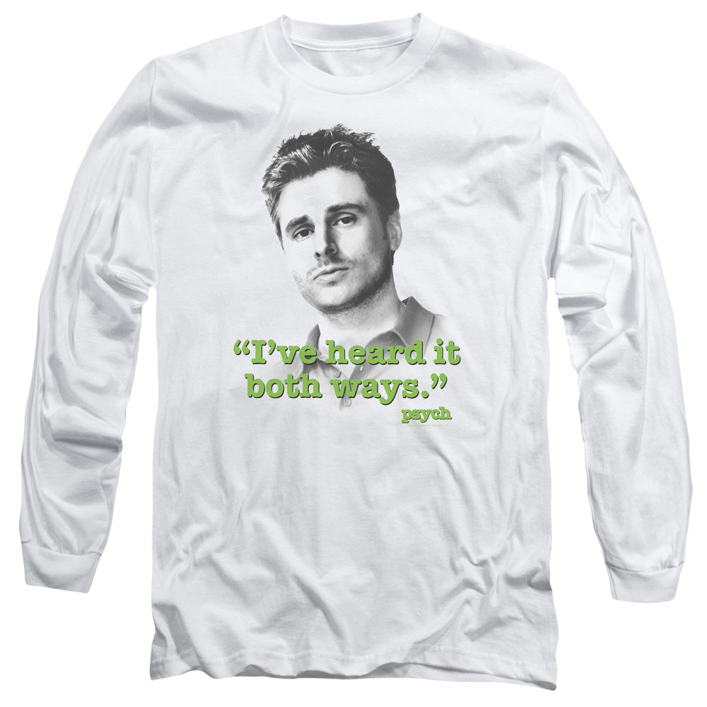 Psych - Both Ways - Long Sleeve Adult 18/1 - White T-shirt