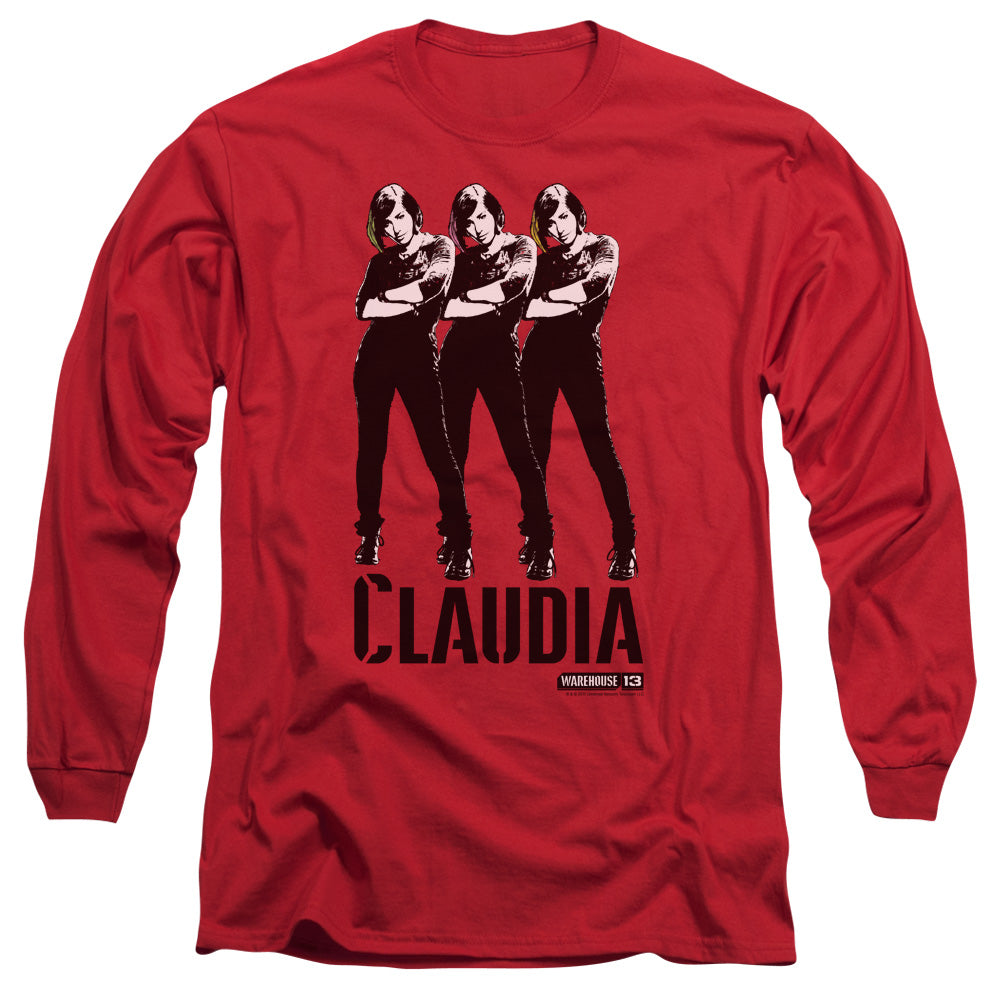 Warehouse 13 - Claudia - Long Sleeve Adult 18/1 - Red T-shirt