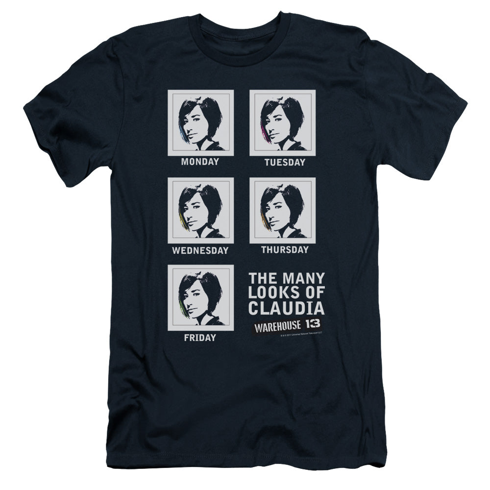 Warehouse 13 - Many Looks - Short Sleeve Adult 30/1 - Navy T-shirt