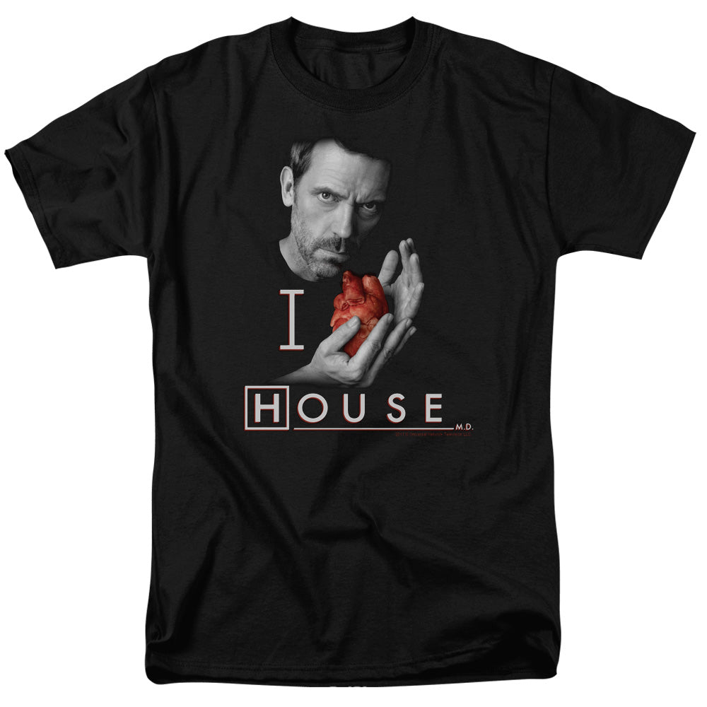 House - I Heart House - Short Sleeve Adult 18/1 - Black T-shirt