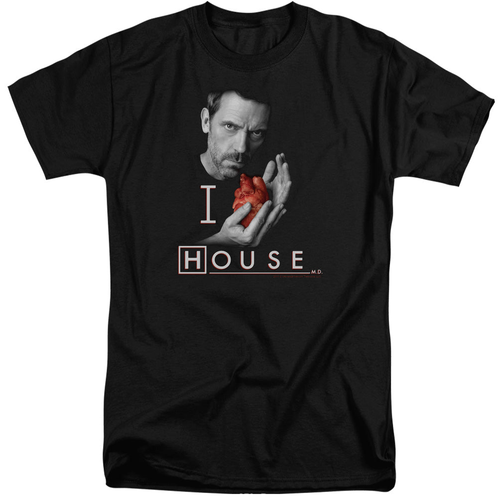 House - I Heart House - Short Sleeve Adult Tall - Black T-shirt