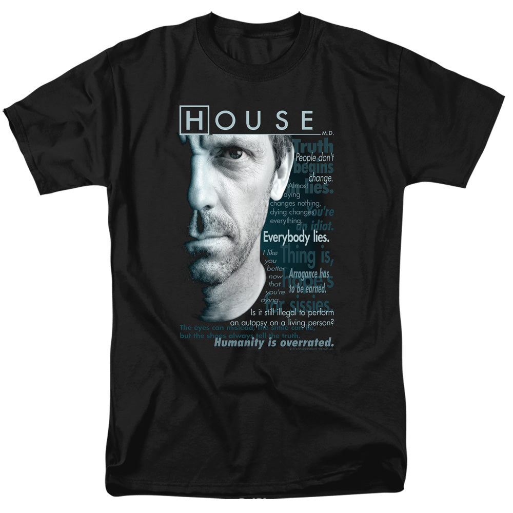 House - Houseisms - Short Sleeve Adult 18/1 - Black T-shirt