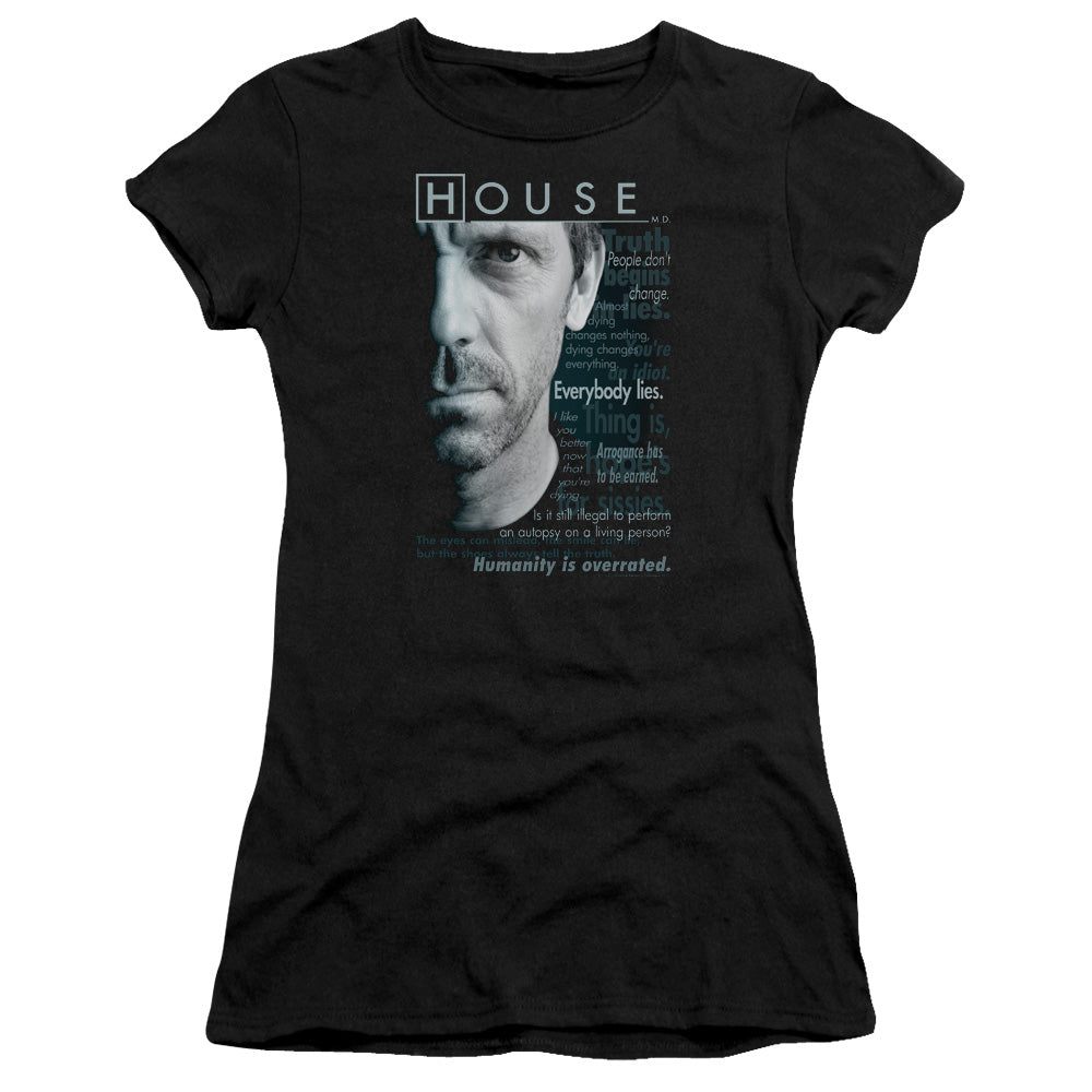 House - Houseisms - Short Sleeve Junior Sheer - Black T-shirt