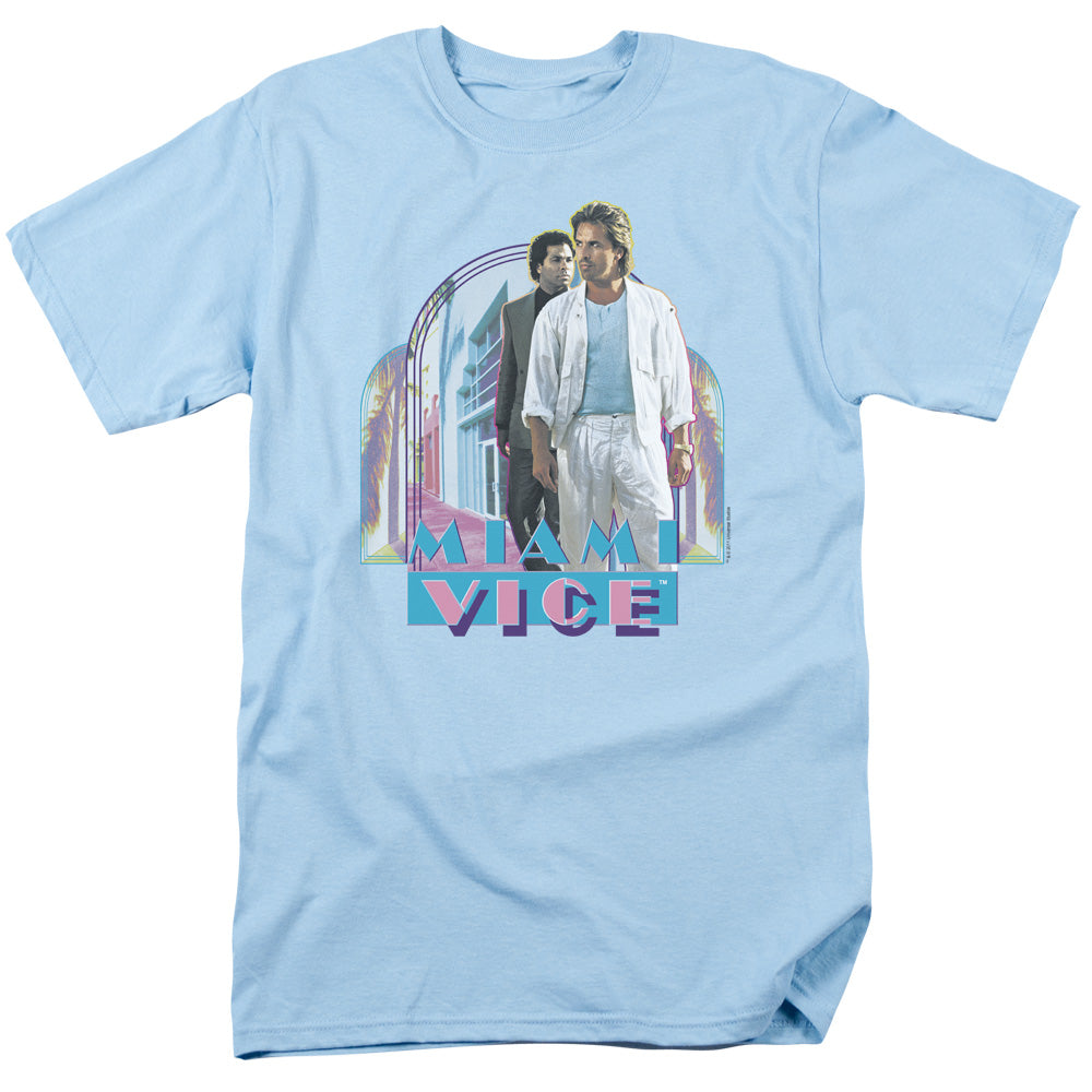Miami Vice - Miami Heat - Short Sleeve Adult 18/1 - Light Blue T-shirt