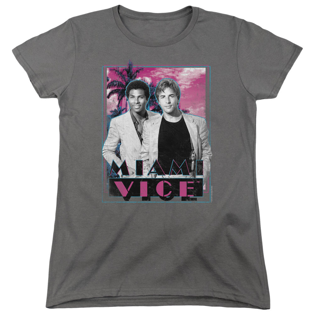 Miami Vice - Gotchya - Short Sleeve Womens Tee - Charcoal T-shirt