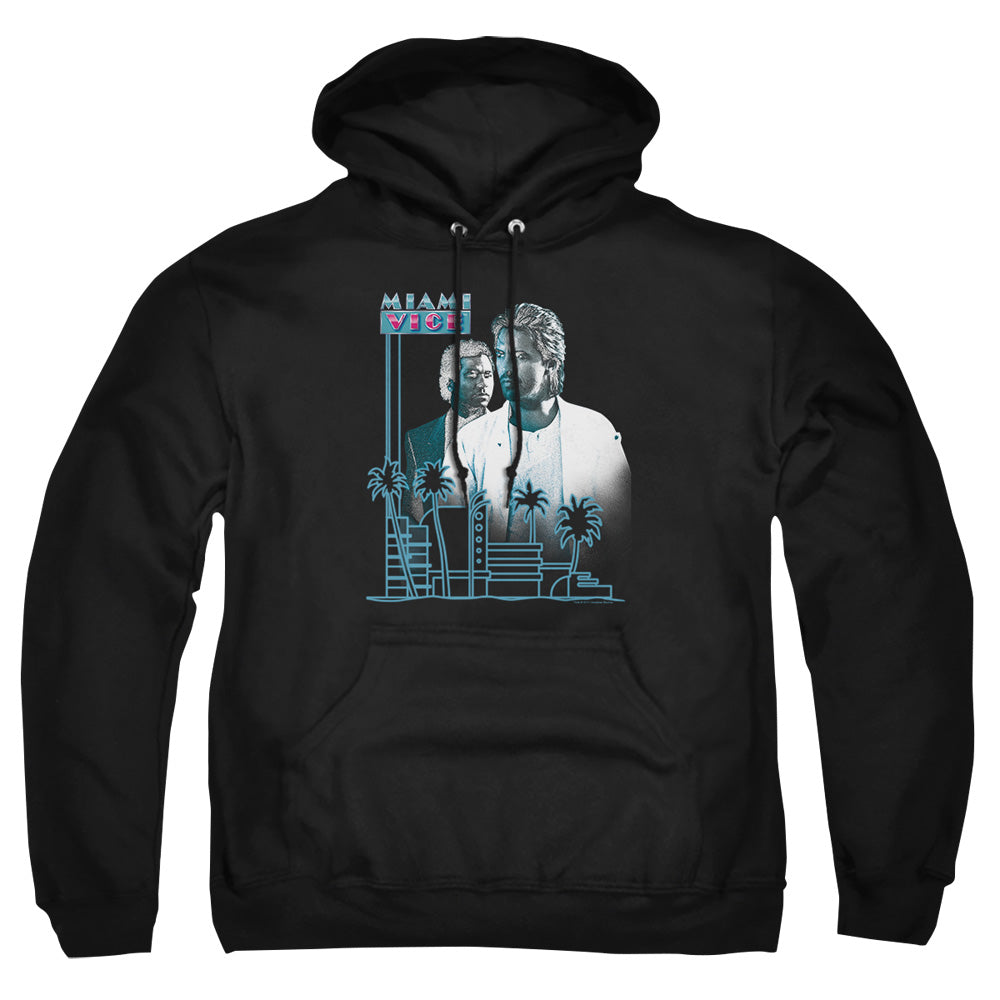 Miami Vice - Looking Out - Adult Pull-over Hoodie - Black
