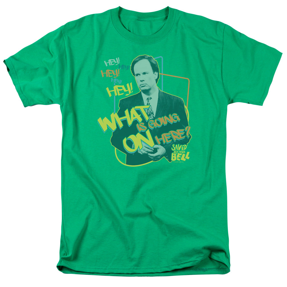 Saved By The Bell - Mr. Belding - Short Sleeve Adult 18/1 - Kelly Green T-shirt
