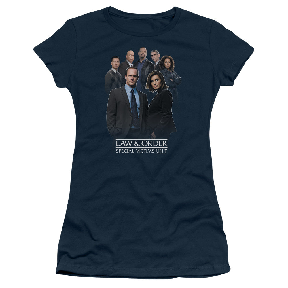Law And Order Svu - Team - Short Sleeve Junior Sheer - Navy T-shirt