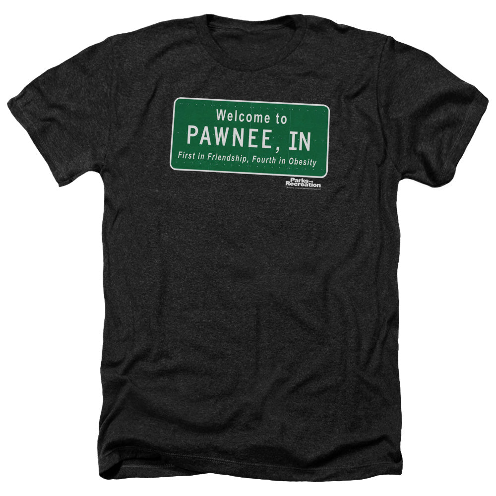 Parks And Rec - Pawnee Sign - Adult Heather-black