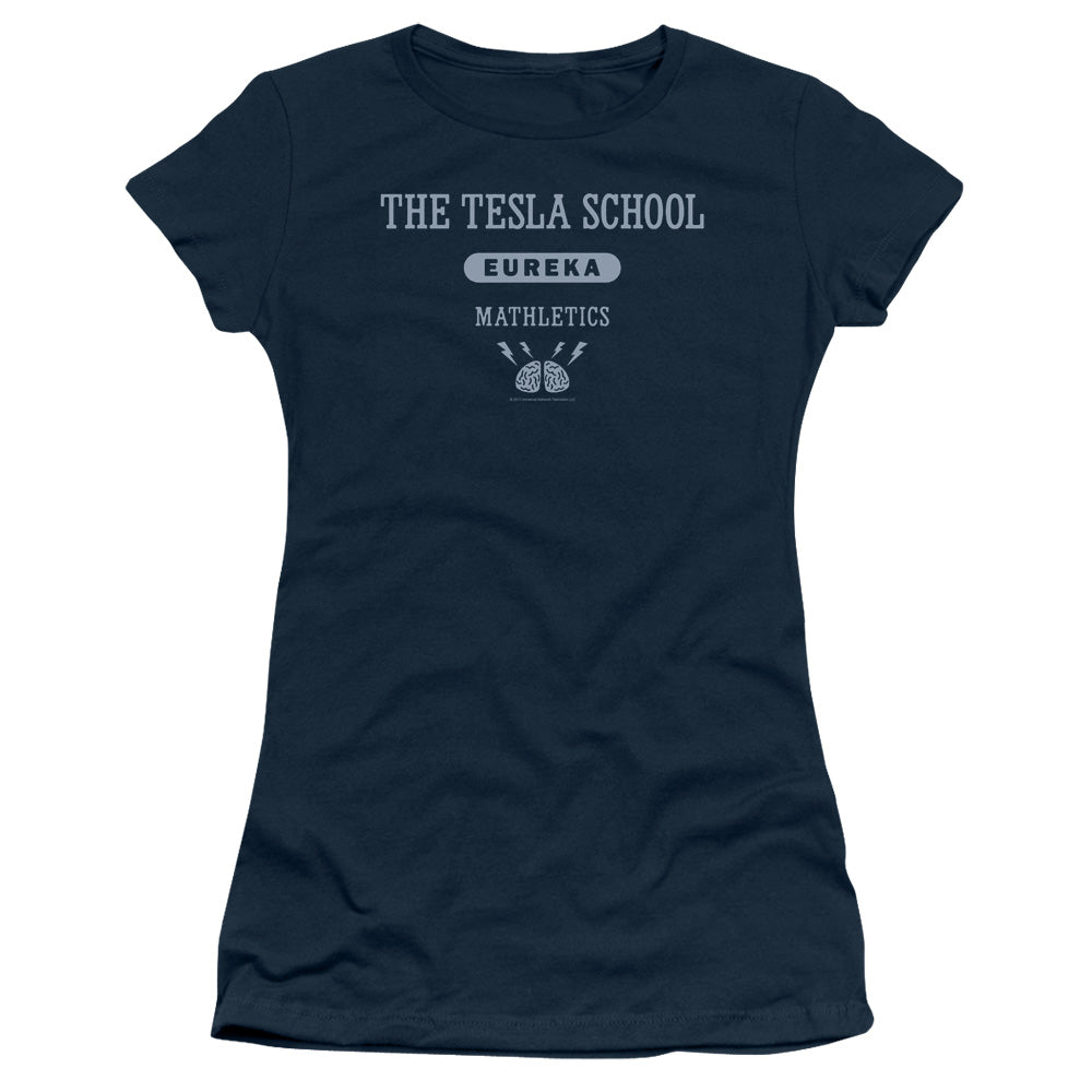 Eureka - Tesla School - Short Sleeve Junior Sheer - Navy T-shirt