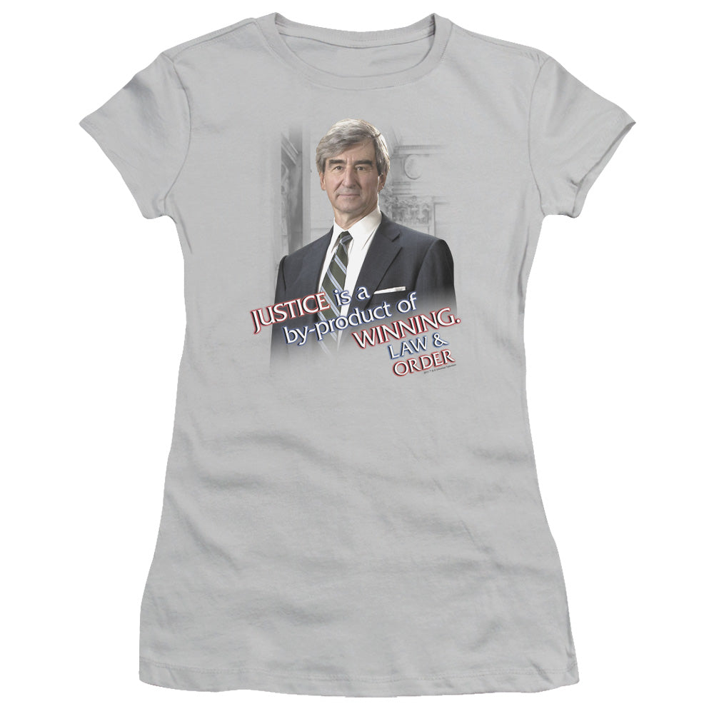 Law And Order - Jack Mccoy - Short Sleeve Junior Sheer - Silver T-shirt