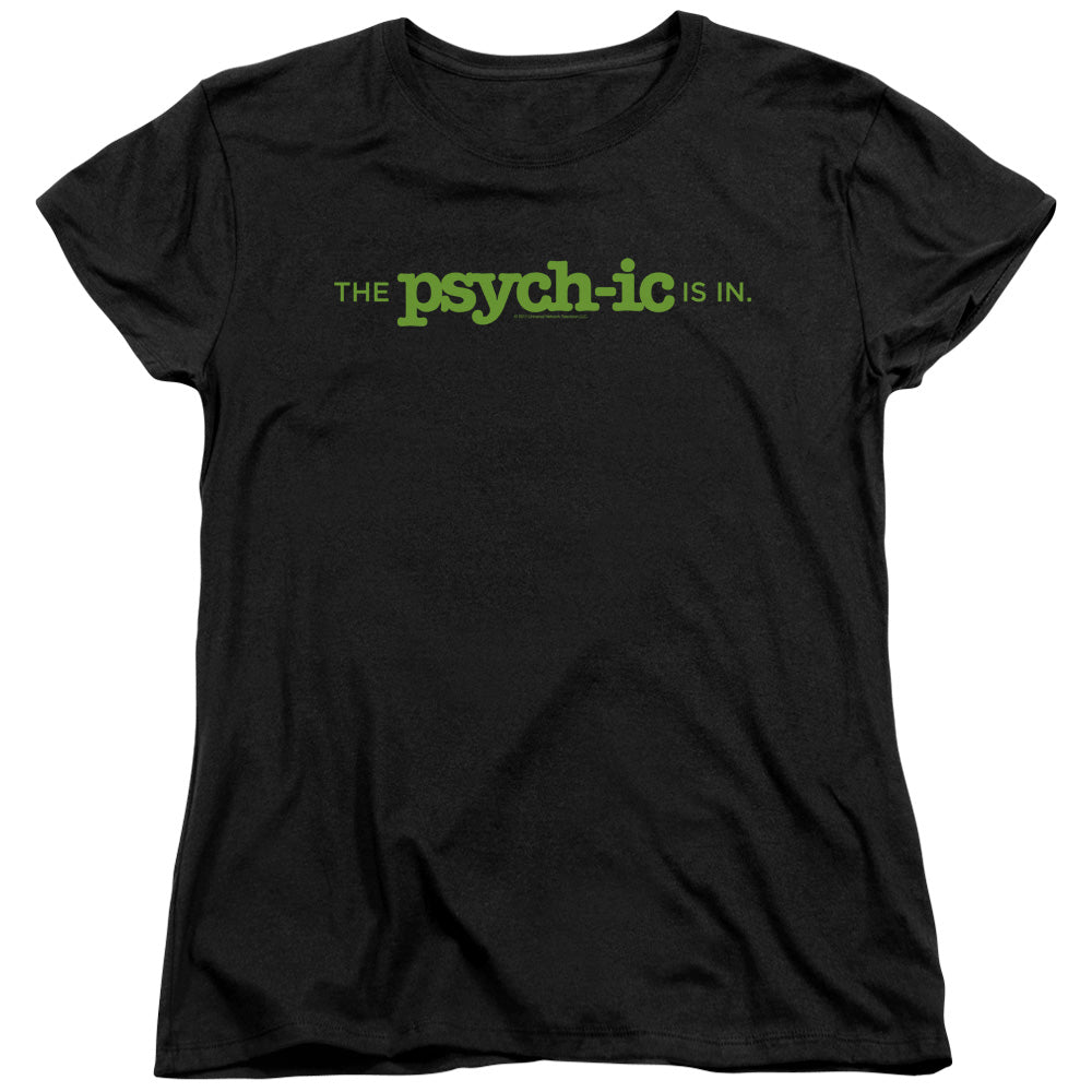 Psych - The Psychic Is In - Short Sleeve Womens Tee - Black T-shirt