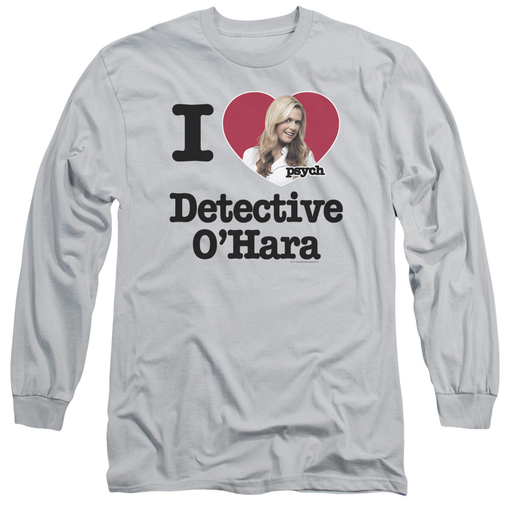 Psych - I Heart Ohara - Long Sleeve Adult 18/1 - Silver T-shirt