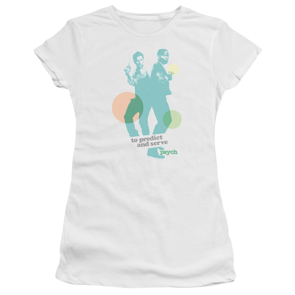 Psych - Predict And Serve - Short Sleeve Junior Sheer - White T-shirt