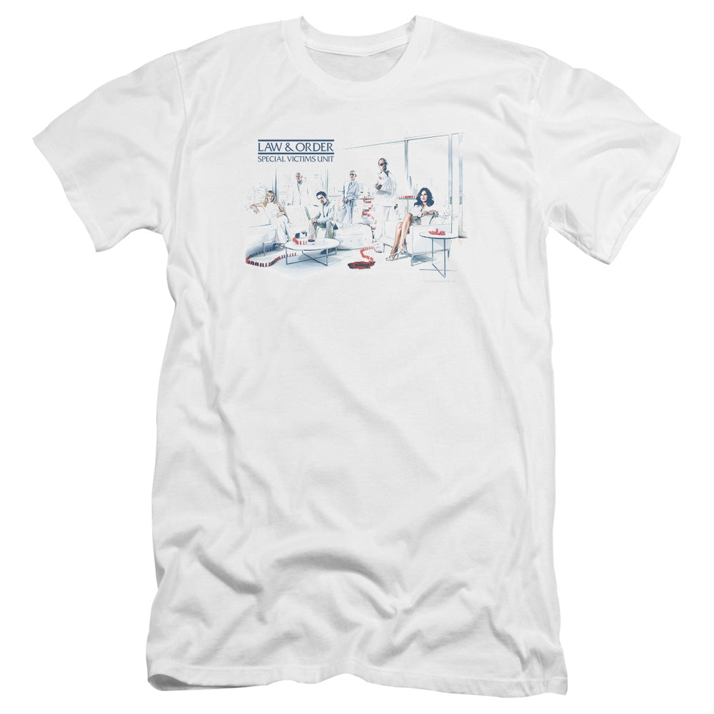 Law And Order Svu - Dominos-premuim Canvas Adult Slim Fit 30/1 - White