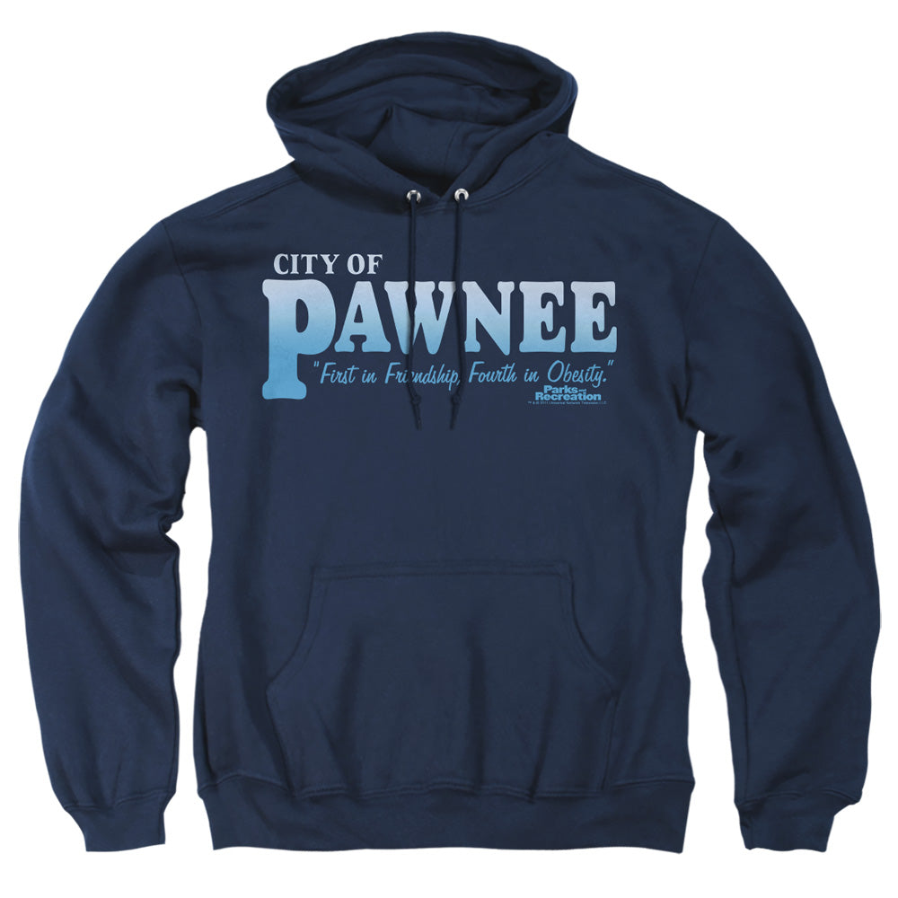 Parks And Rec - Pawnee - Adult Pull-over Hoodie - Navy
