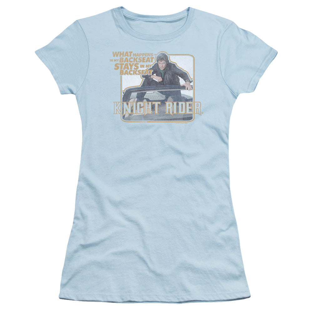 Knight Rider - Back Seat - Short Sleeve Junior Sheer - Light Blue T-shirt