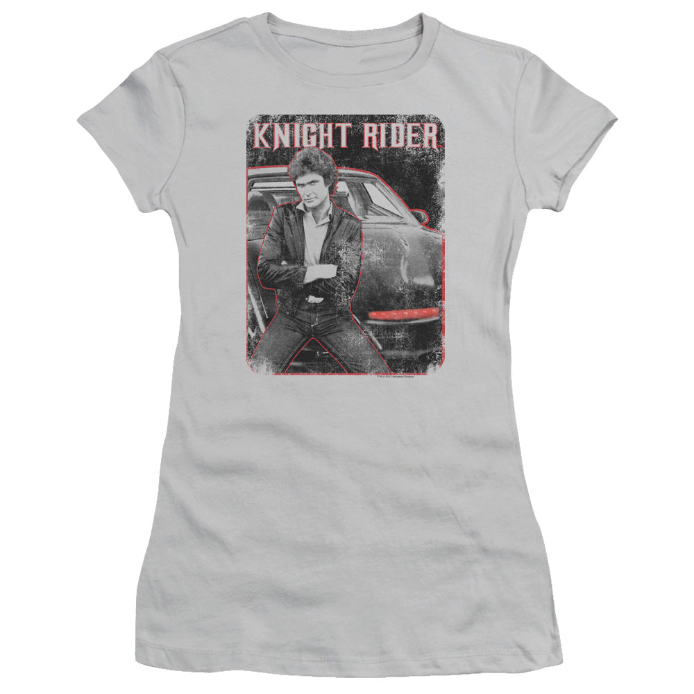 Knight Rider - Knight And Kitt - Short Sleeve Junior Sheer - Silver T-shirt