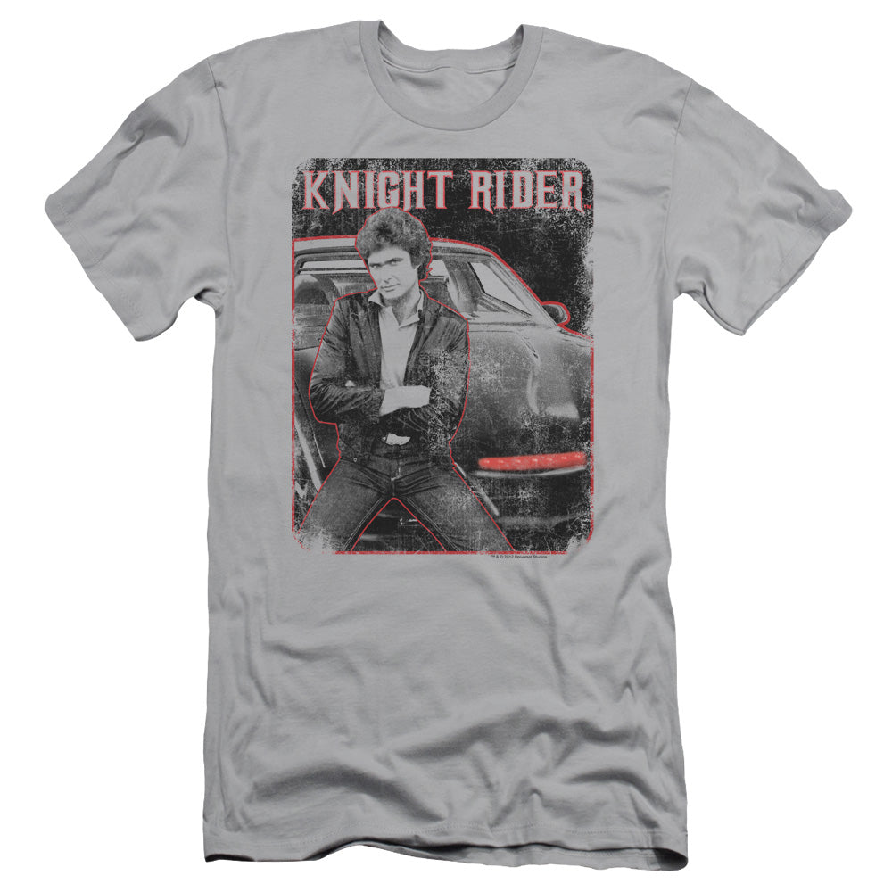 Knight Rider - Knight And Kitt - Short Sleeve Adult 30/1 - Silver T-shirt