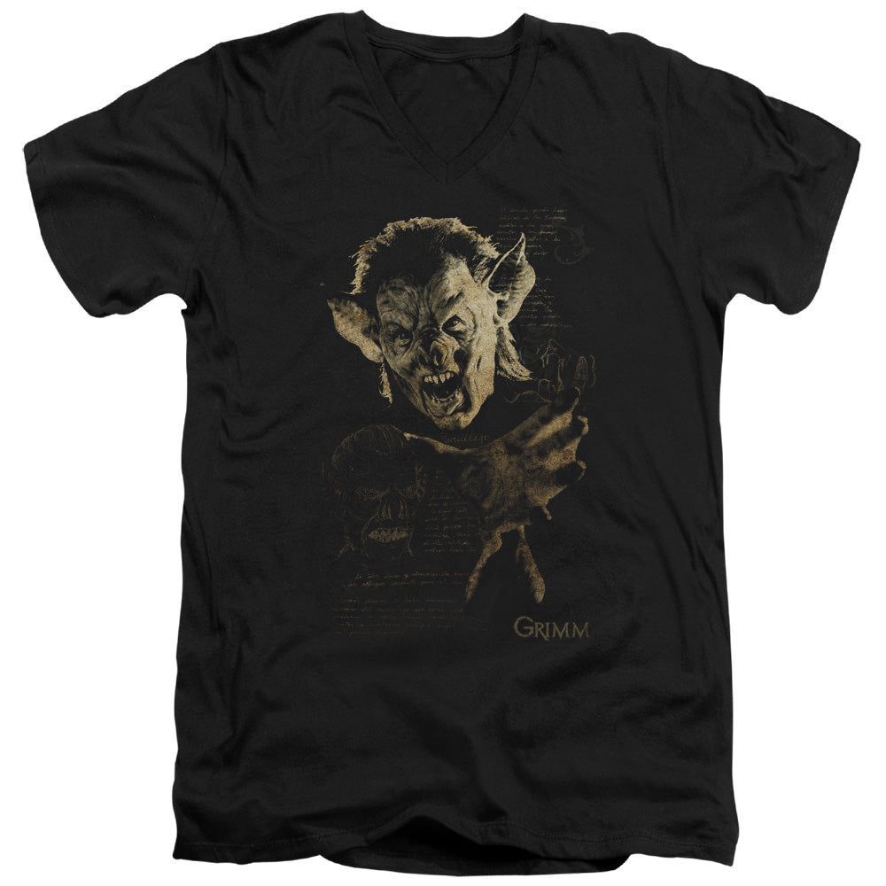 Grimm - Murcielago - Short Sleeve Adult V-neck 30/1 - Black T-shirt