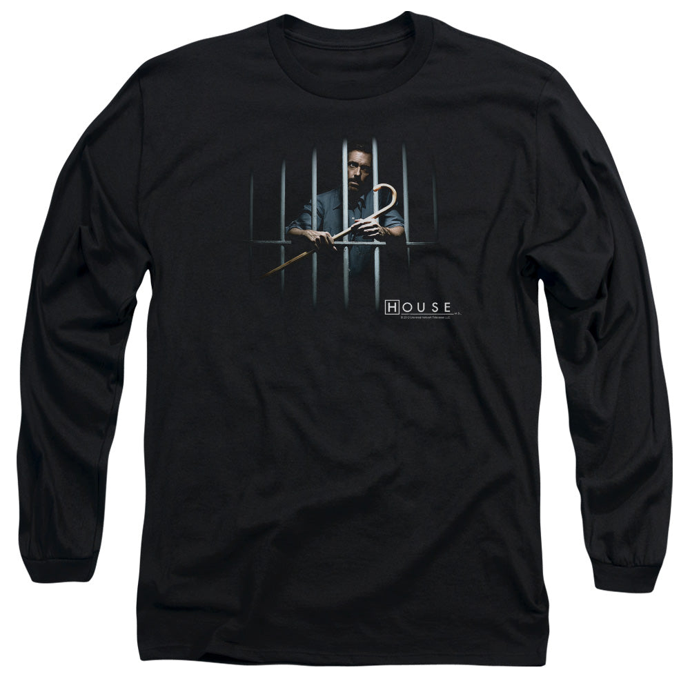 House - Behind Bars - Long Sleeve Adult 18/1 - Black T-shirt