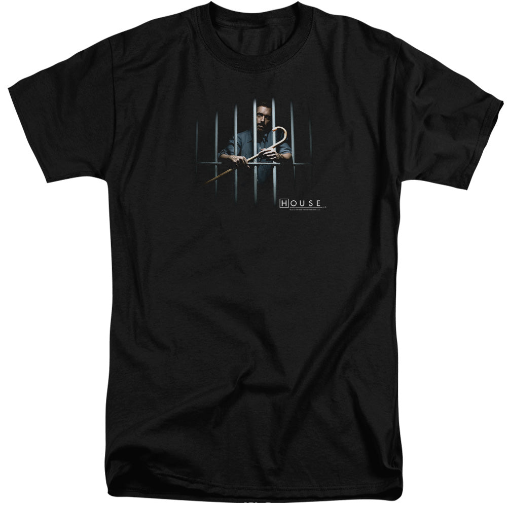 House - Behind Bars - Short Sleeve Adult Tall - Black T-shirt
