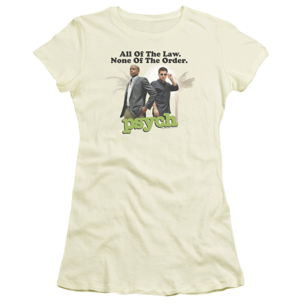 Psych - Palm Trees - Short Sleeve Junior Sheer - Cream T-shirt