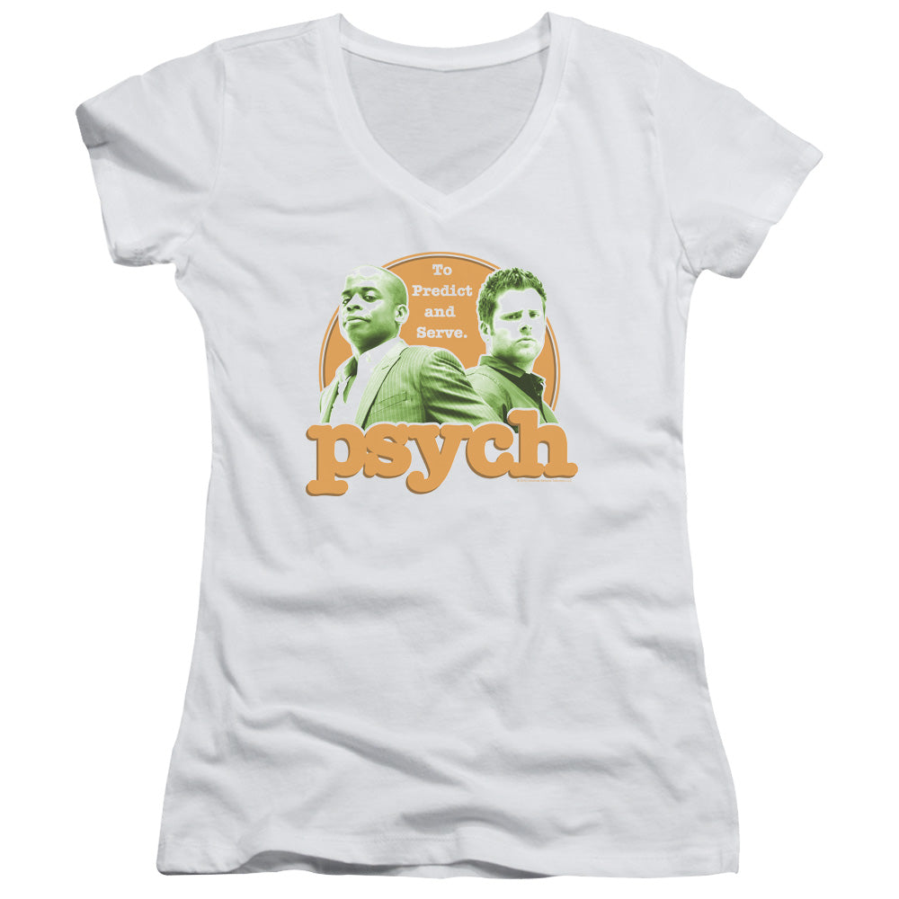 Psych - Predictable - Junior V-neck - White