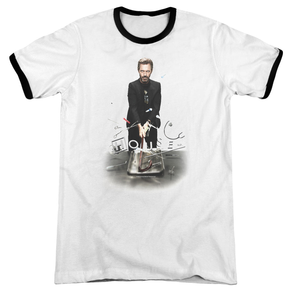 House - Hit It - Adult Ringer - White/black