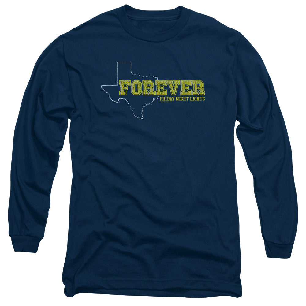 Friday Night Lights - Texas Forever - Long Sleeve Adult 18/1 - Navy - Sm - Navy T-shirt