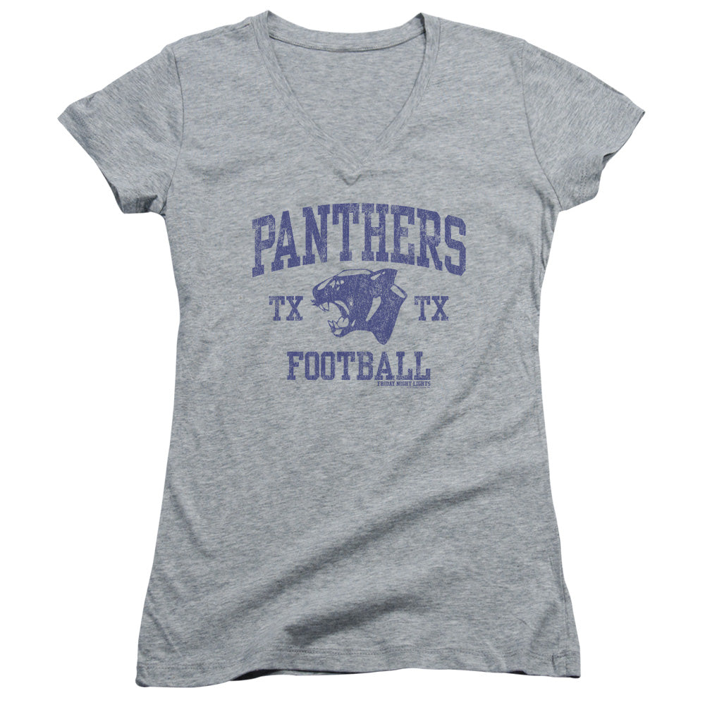 Friday Night Lights - Panther Arch - Junior V-neck - Athletic Heather