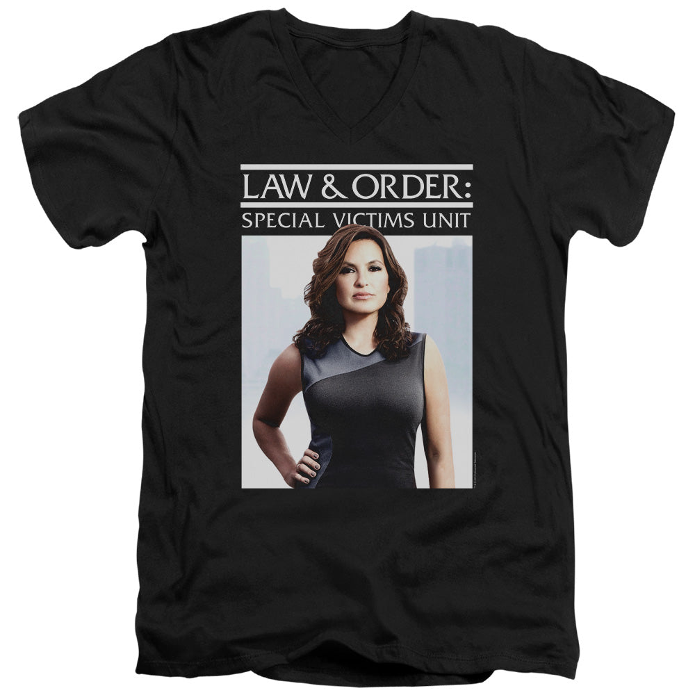 Law And Order Svu - Behind Closed Doors - Short Sleeve Adult V-neck 30/1 - Black T-shirt