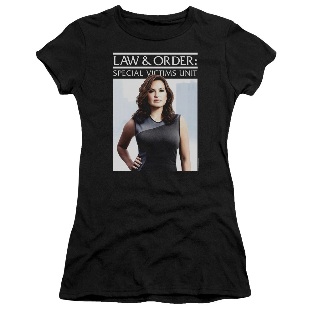 Law And Order Svu - Behind Closed Doors - Short Sleeve Junior Sheer - Black T-shirt