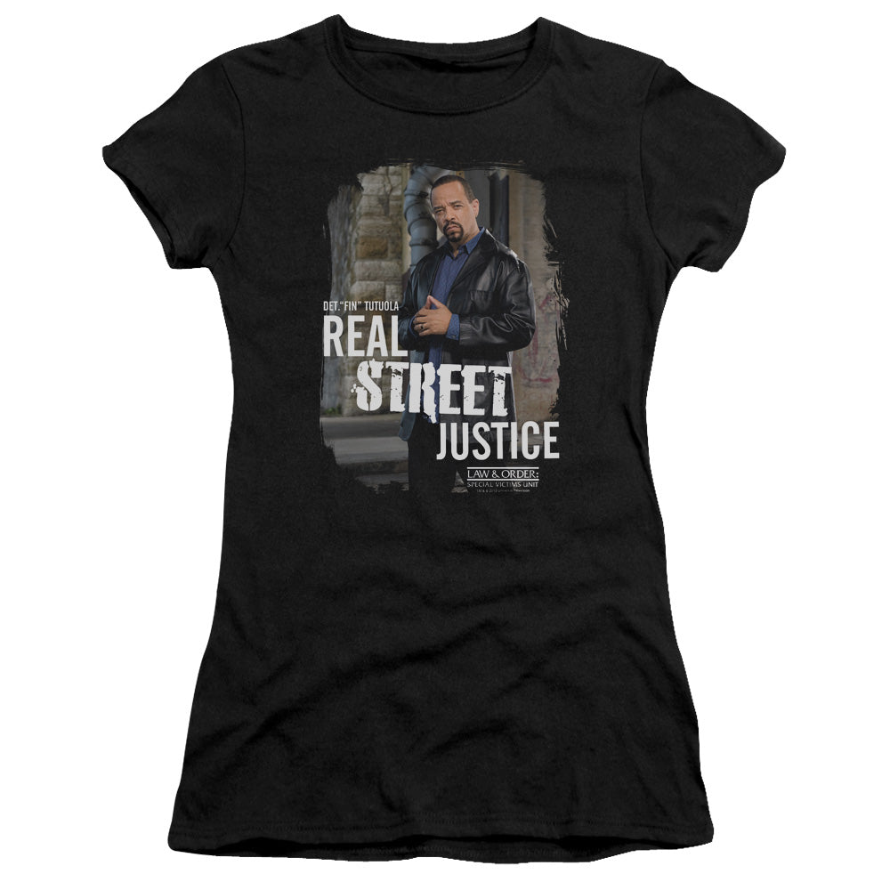 Law And Order Svu - Street Justice - Short Sleeve Junior Sheer - Black T-shirt