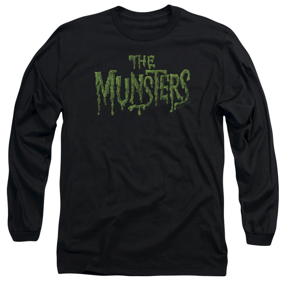 The Munsters - Distress Logo - Long Sleeve Adult 18/1 - Black T-shirt