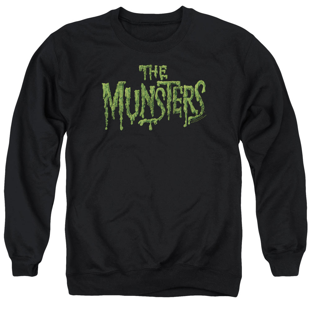 The Munsters - Distress Logo - Adult Crewneck Sweatshirt - Black