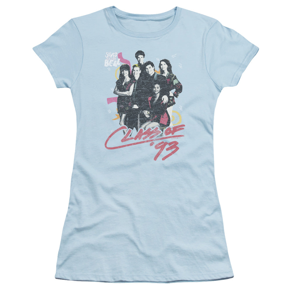 Saved By The Bell - Class Of 93 - Short Sleeve Junior Sheer - Light Blue T-shirt