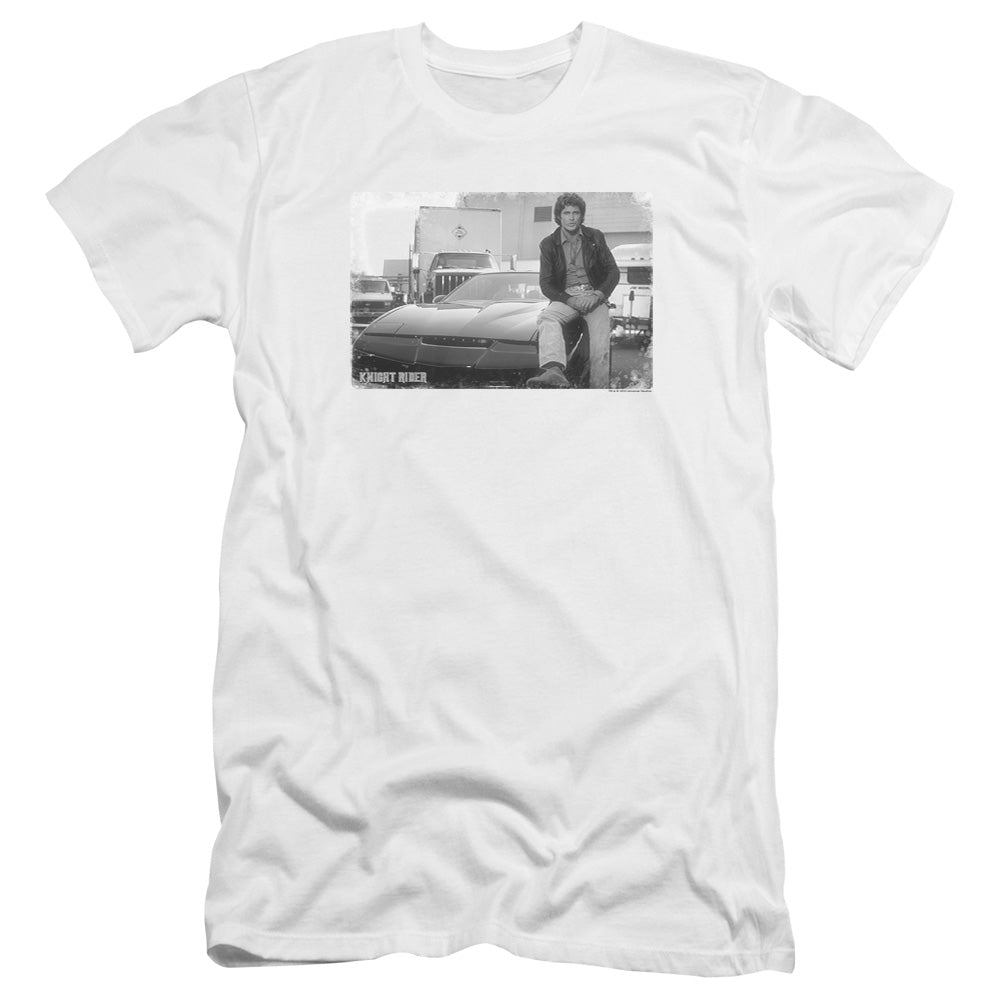 Knight Rider - Black Knight-premuim Canvas Adult Slim Fit 30/1 - White