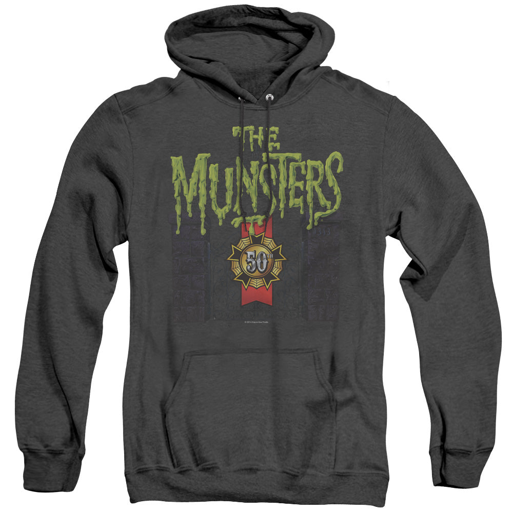 The Munsters - 50 Year Logo - Adult Heather Hoodie - Black