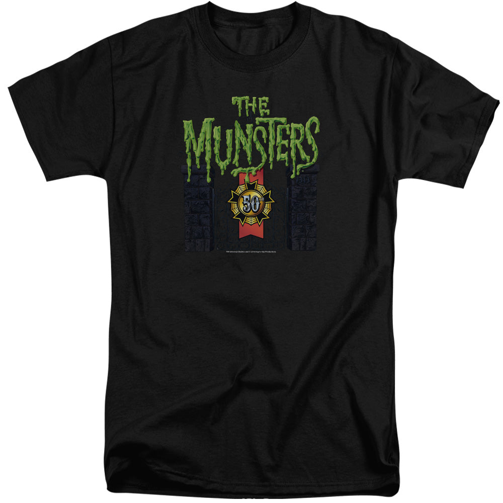 The Munsters - 50 Year Logo - Short Sleeve Adult Tall - Black T-shirt