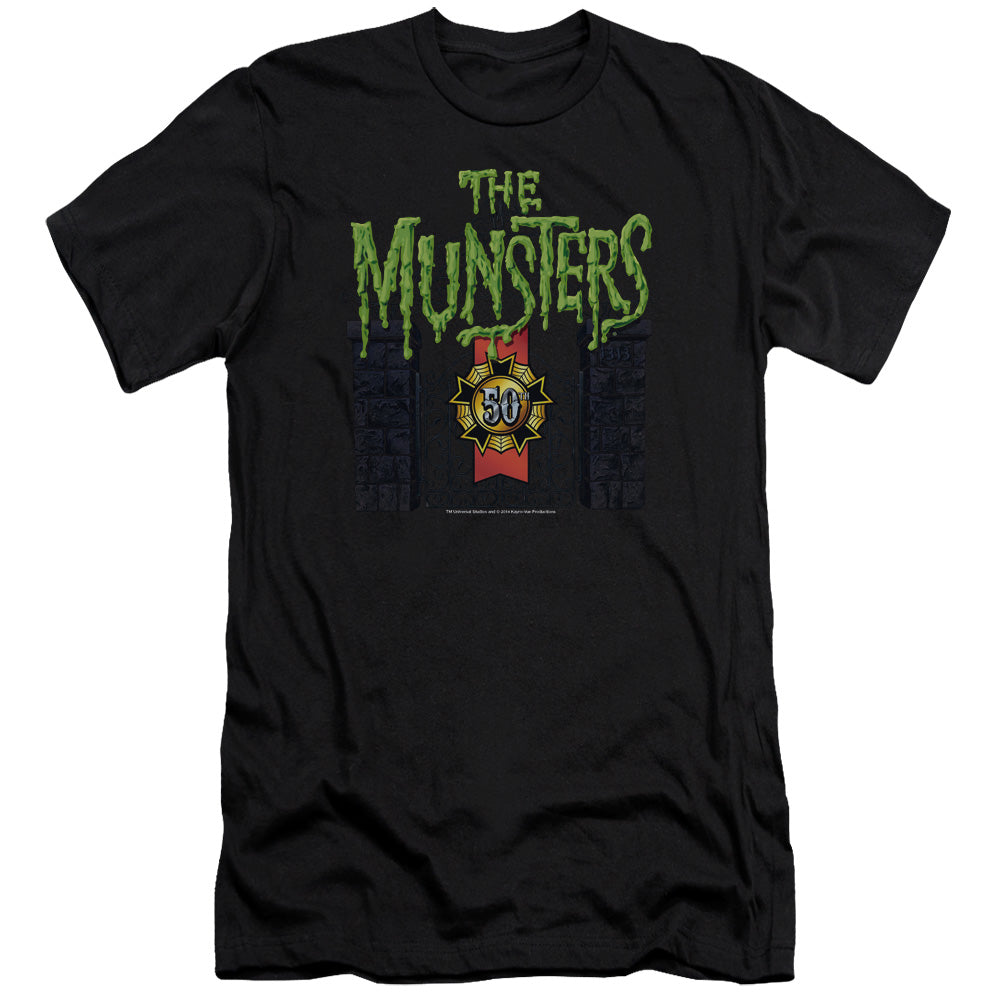 The Munsters - 50 Year Logo - Short Sleeve Adult 30/1 - Black T-shirt