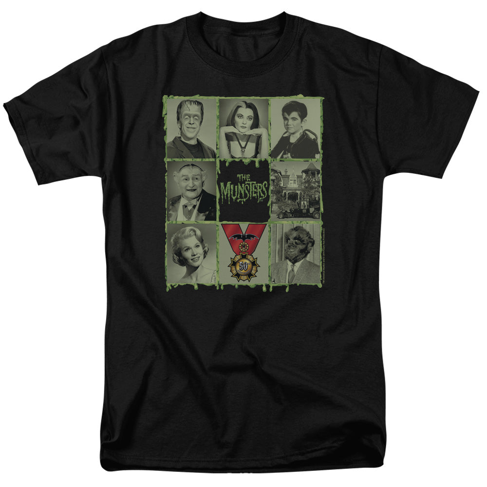 The Munsters - Blocks - Short Sleeve Adult 18/1 - Black T-shirt