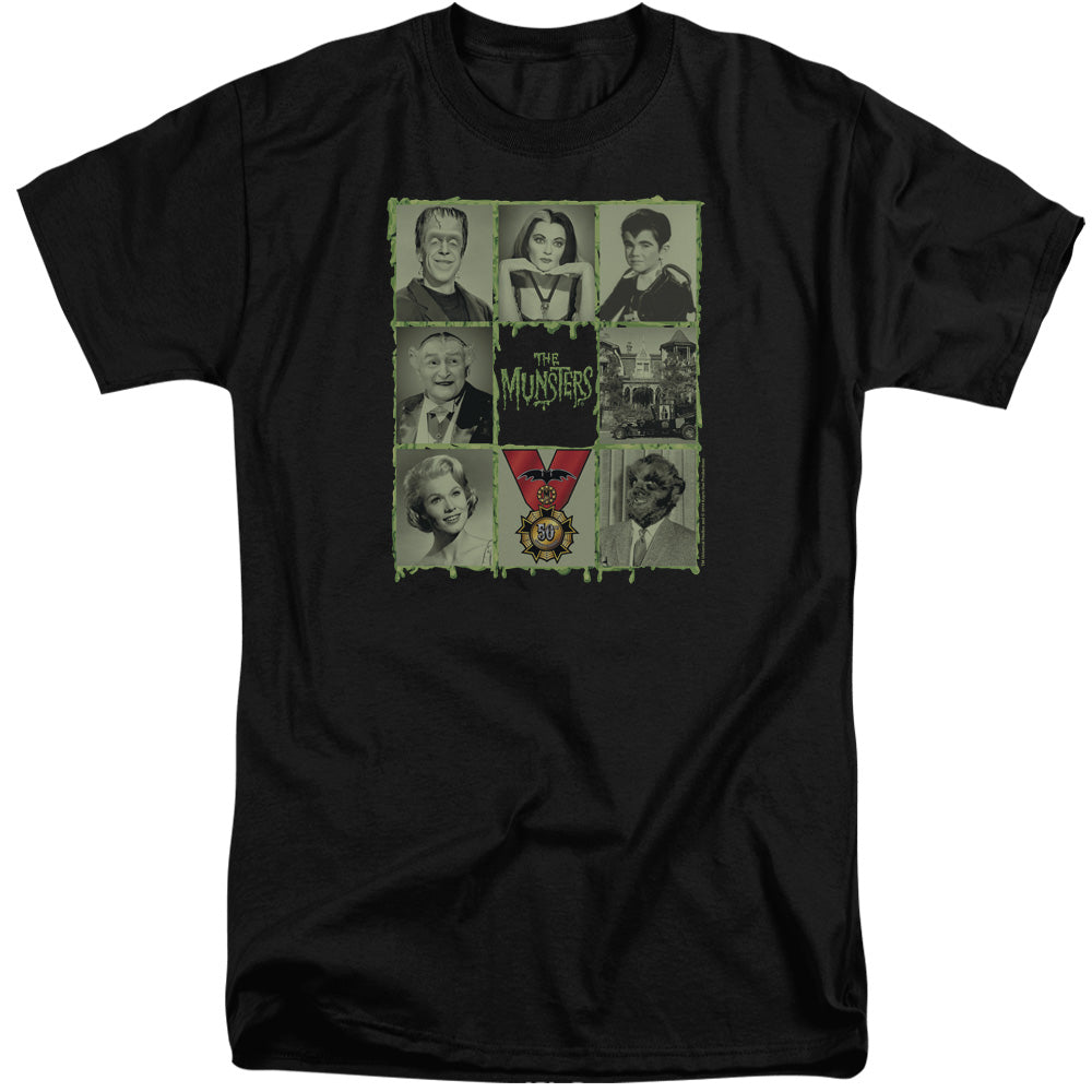 The Munsters - Blocks - Short Sleeve Adult Tall - Black T-shirt