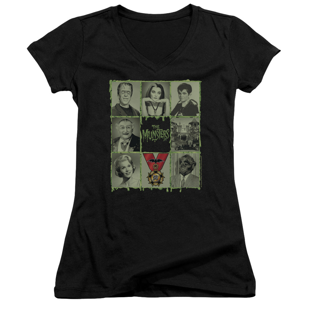 The Munsters - Blocks-junior V-neck - Black