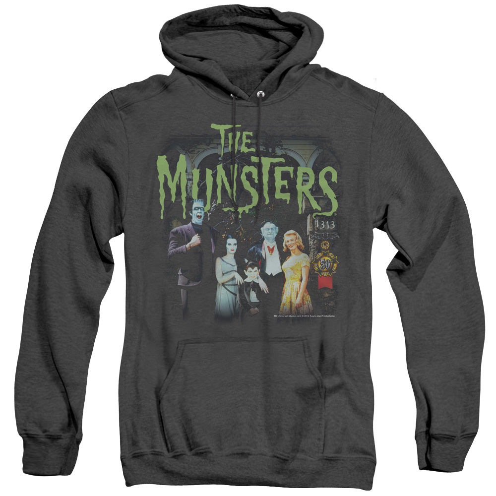 The Munsters - 1313 50 Years - Adult Heather Hoodie - Black