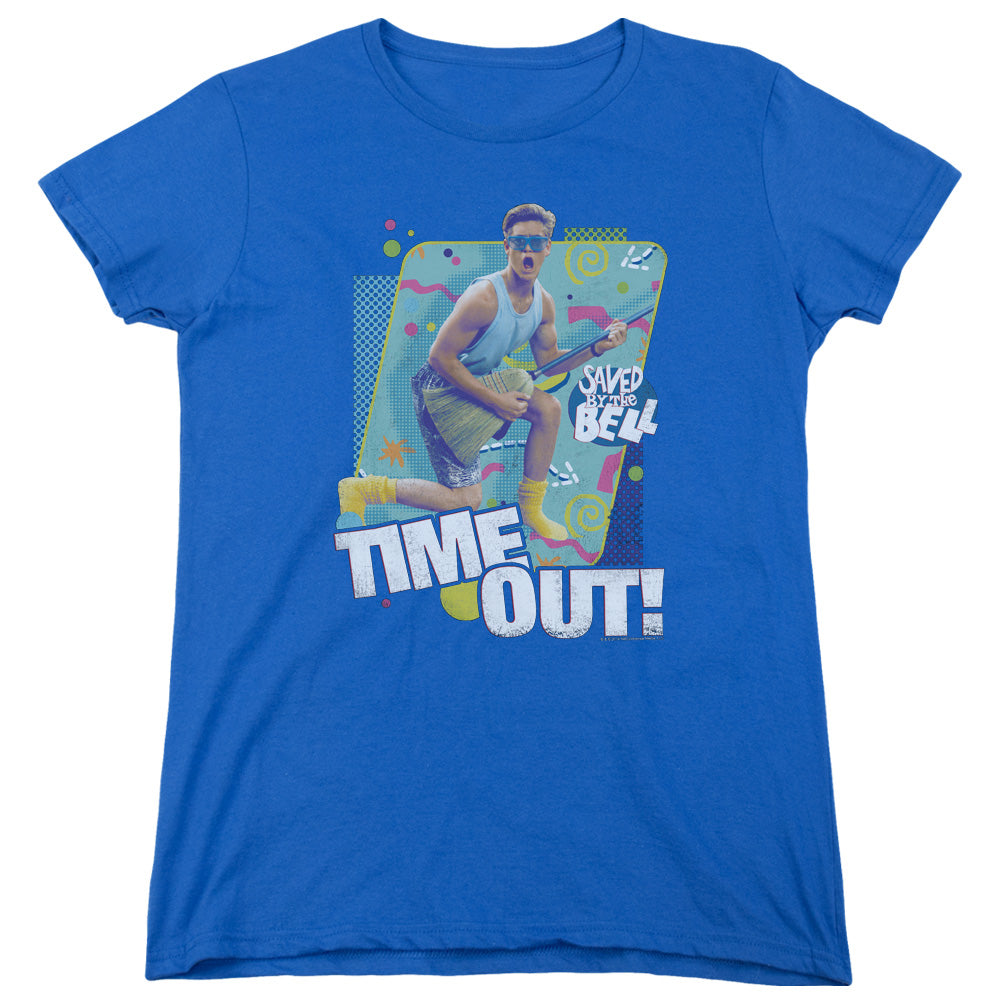 Saved By The Bell - Time Out - Short Sleeve Womens Tee - Royal Blue T-shirt